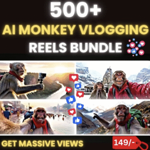 NEW LAUNCH: 500+ Viral AI Monkey Vlogging Reels Bundle